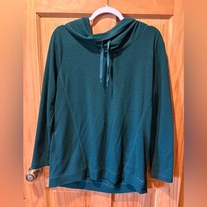 Eddie Bauer women's cowl neck tunic pullover size M teal green